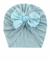 قبعة العمامة الناعمة لحديثي الولادة مزينة بفيونكة