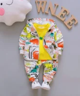 طقم ولادي حديث باكمام طويلة مكون من 3 قطع، نمط انيق