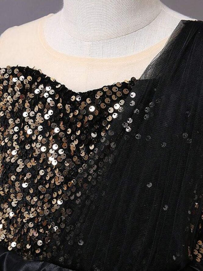 ⁦فستان بناتي رسمي للاعياد والمناسبات مطرز بالترتر بدون أكمام⁩ - الصورة ⁦3⁩