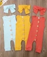 رومبير بدون أكمام بازرار امامية مع ربطة رأس