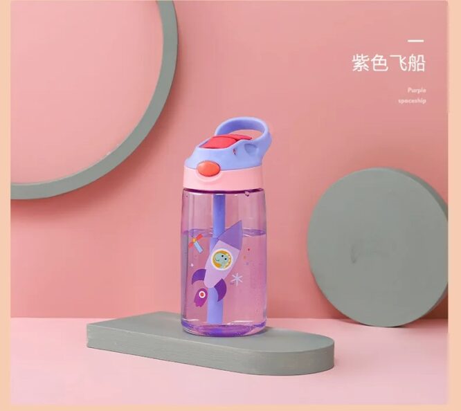 ⁦زمزمية/ كوب شرب للأطفال ضد الكسر والتسريب محكم الاغلاق بزر امان ومقبض وبسعة 460 ml⁩ - الصورة ⁦7⁩
