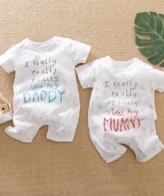 رومبير بوكسر بأكمام قصيرة نمط حروف للأطفال الرضع