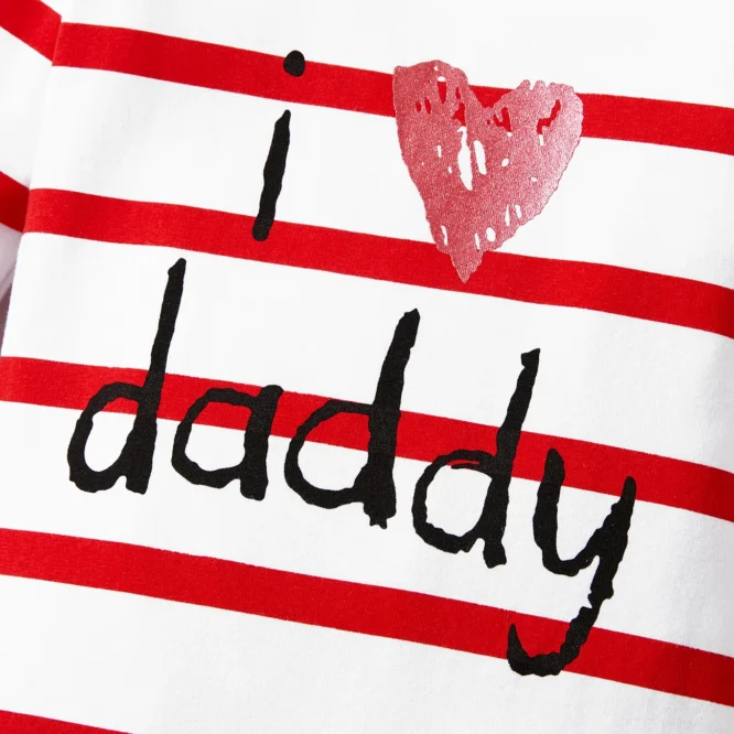 ⁦رومبير من القطن للفتيات باكمام طويلة بشكل نجوم وكتابة i love daddy⁩ - الصورة ⁦4⁩