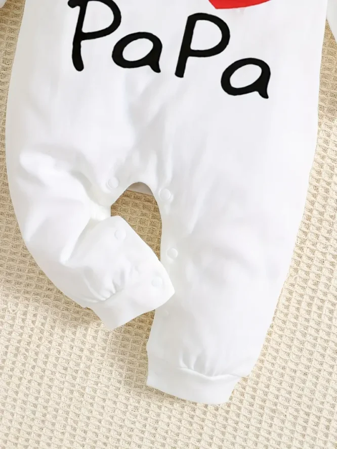 ⁦رومبير مطبوع عليه حروف I LOVE  PaPa للأولاد والبنات بأكمام طويلة من القطن⁩ - الصورة ⁦6⁩