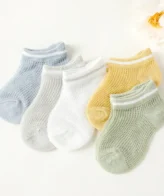 5 ازواج من الجوارب، قطن شبكية للاطفال بالوان متعددة