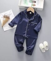 طقم بيجاما فاخر مكون من شميز بأكمام طويلة وسورال للأطفال