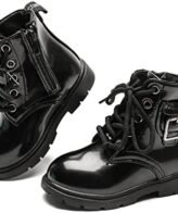 حذاء برقبة طويلة للكاحل برباط وسحاب للأولاد والبنات