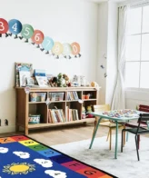 سجادة تعليمية لغرف الأطفال لتعليم ممتع، قابلة للغسل