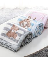 بطانية أطفال عالية الجودة، سميكة من الفانيلا بشكل لطيف لحديثي الولادة