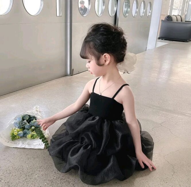 ⁦فستان بناتي شبكي راقي للفتيات الاميرات⁩ - الصورة ⁦9⁩