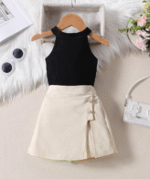 طقم بناتي فاخر مكون من بلوزة وشورت بتصميم حديث