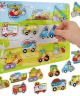 لوحة بازل تعليمية مصنوعة من الخشب ( سيارات )