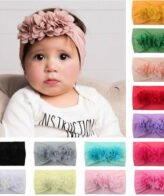 ربطة شعر للمواليد الناتي بناتي مطرزة بفيونكة