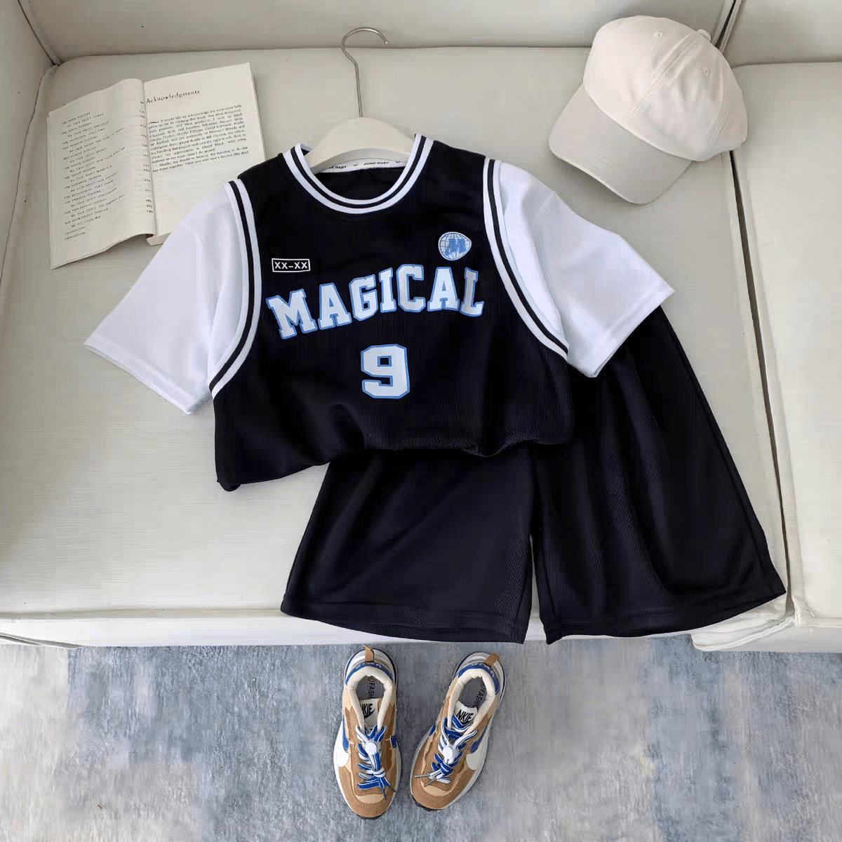 طقم ولادي رياضي مكون من تي شيرت وشورت