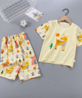 طقم بيجاما مكون من قطعتين بنمط حيوان