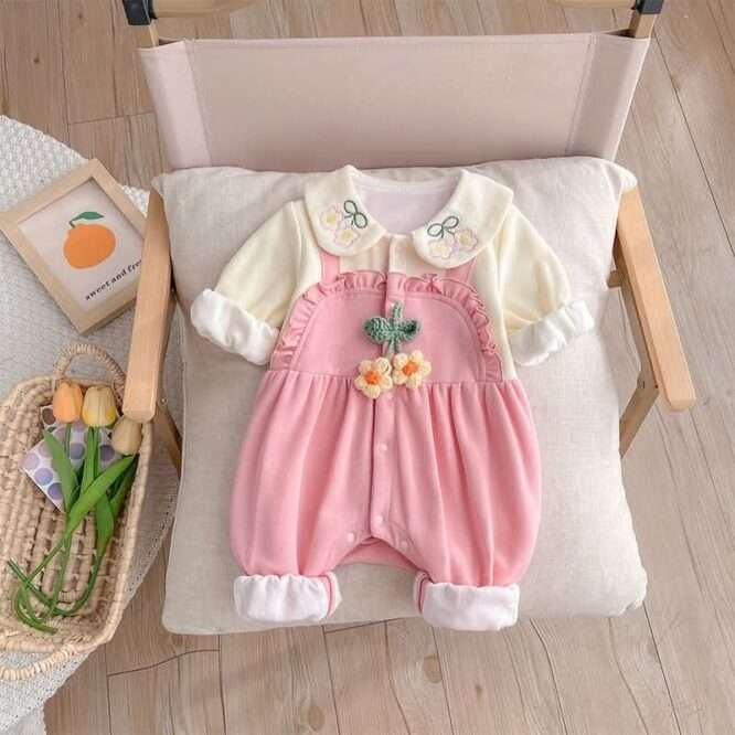⁦أفرول بناتي أنيق وجذاب بنمط الزهور⁩ - الصورة ⁦3⁩