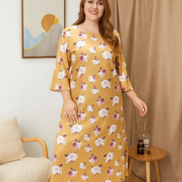 فستان نسائي رائع بنمط الورود