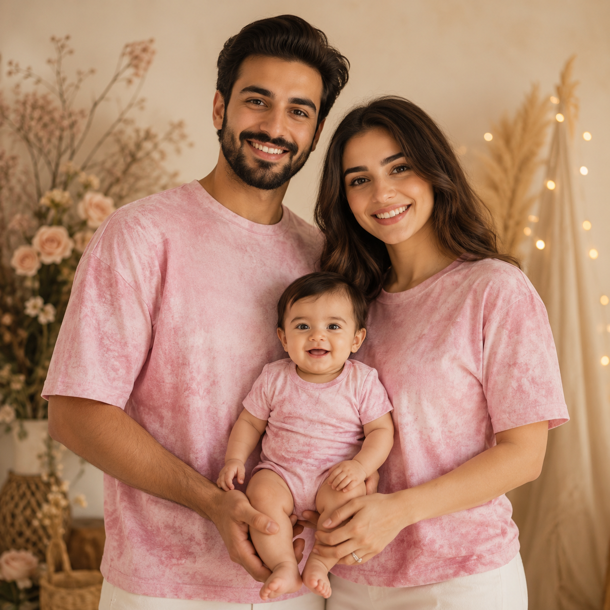 تي شيرت للأب والأم بأكمام قصيرة بتصميم صبغة تاي داي - الصورة 2